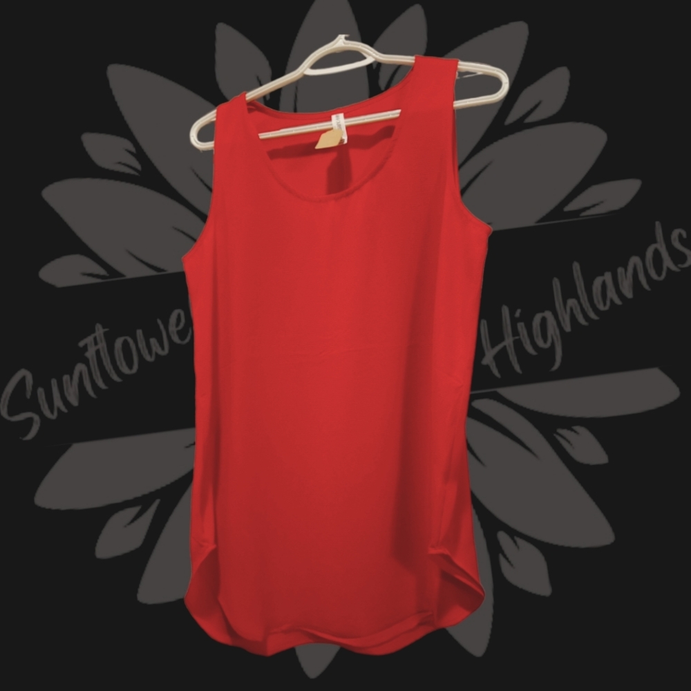Women's Size M Red Dressy Tank Top